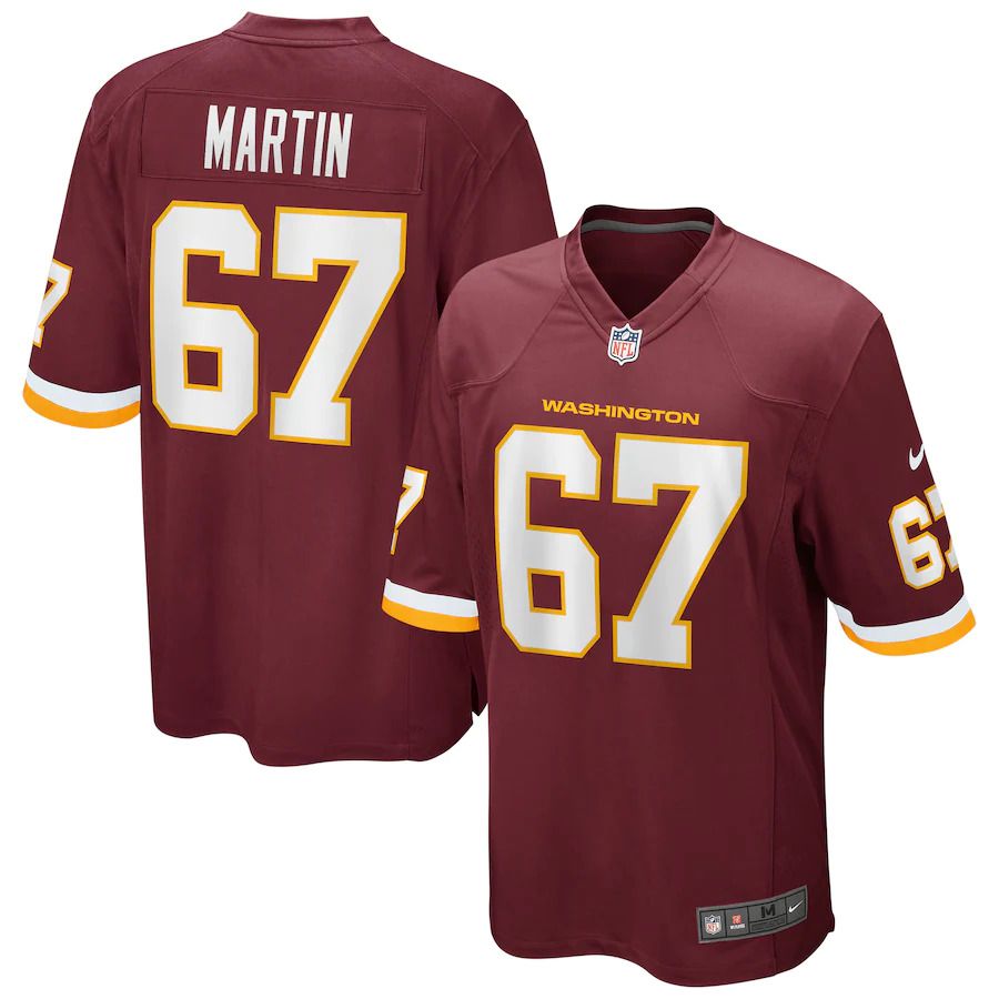 Men Washington Redskins #67 Wes Martin Nike Burgundy Game Player NFL Jersey